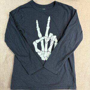 Children's Place Halloween Skeleton Peace Hand Boys Size 5-6 Small (SKU: 127B)